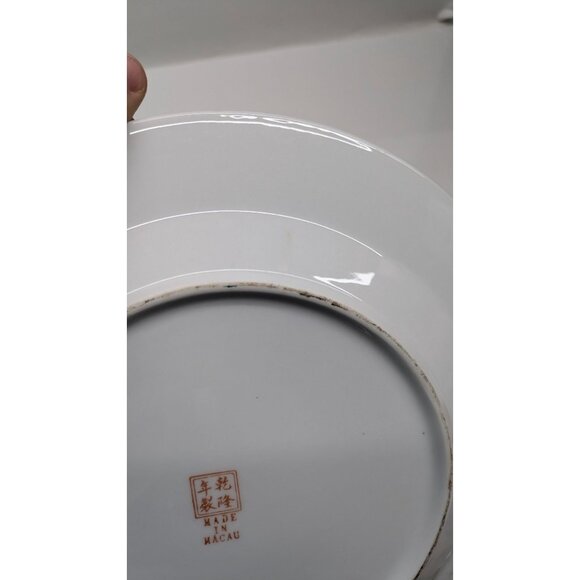 Nora Fenton Exotic Birds Plate 10.25 Hand Painted Floral Macau Porcelain Vintage - Picture 13 of 13